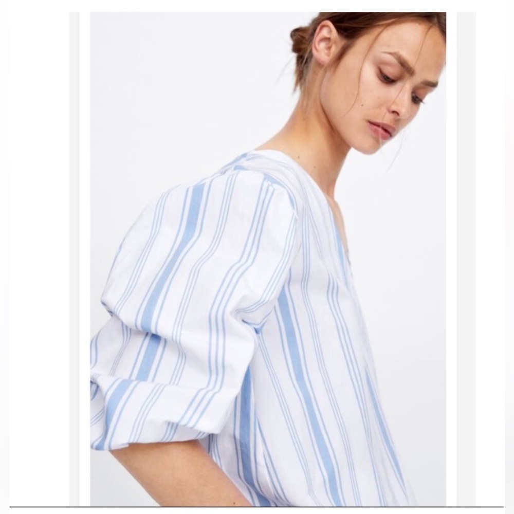 Zara blue and white striped shirt - Picture 3 of 5